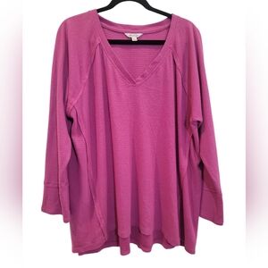 WildFox V-Neck Women's Plus Size XXL Fuchsia Sweater